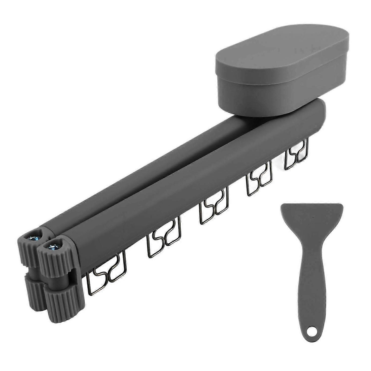 Clothes Drying Rack Retractable Suction Cup Laundry Drying Rack Wall Mounted with 5 Windproof Holes