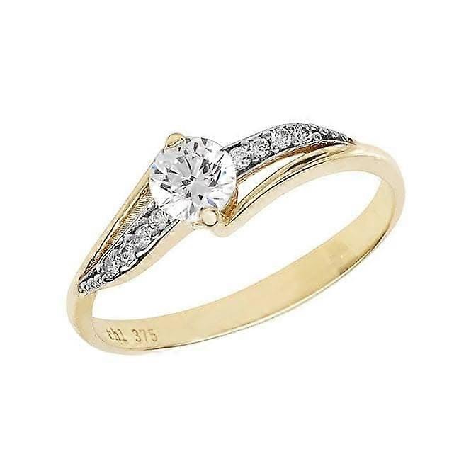 9ct Yellow Gold Ladies Zirconia Ring RN858