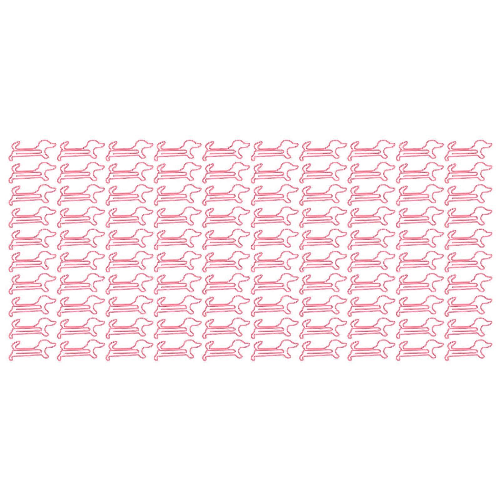 100PCS Cute Paper Clips Dog Shaped Colorfast Rust Proof Plating Process Portable Lightweight for Family Office School