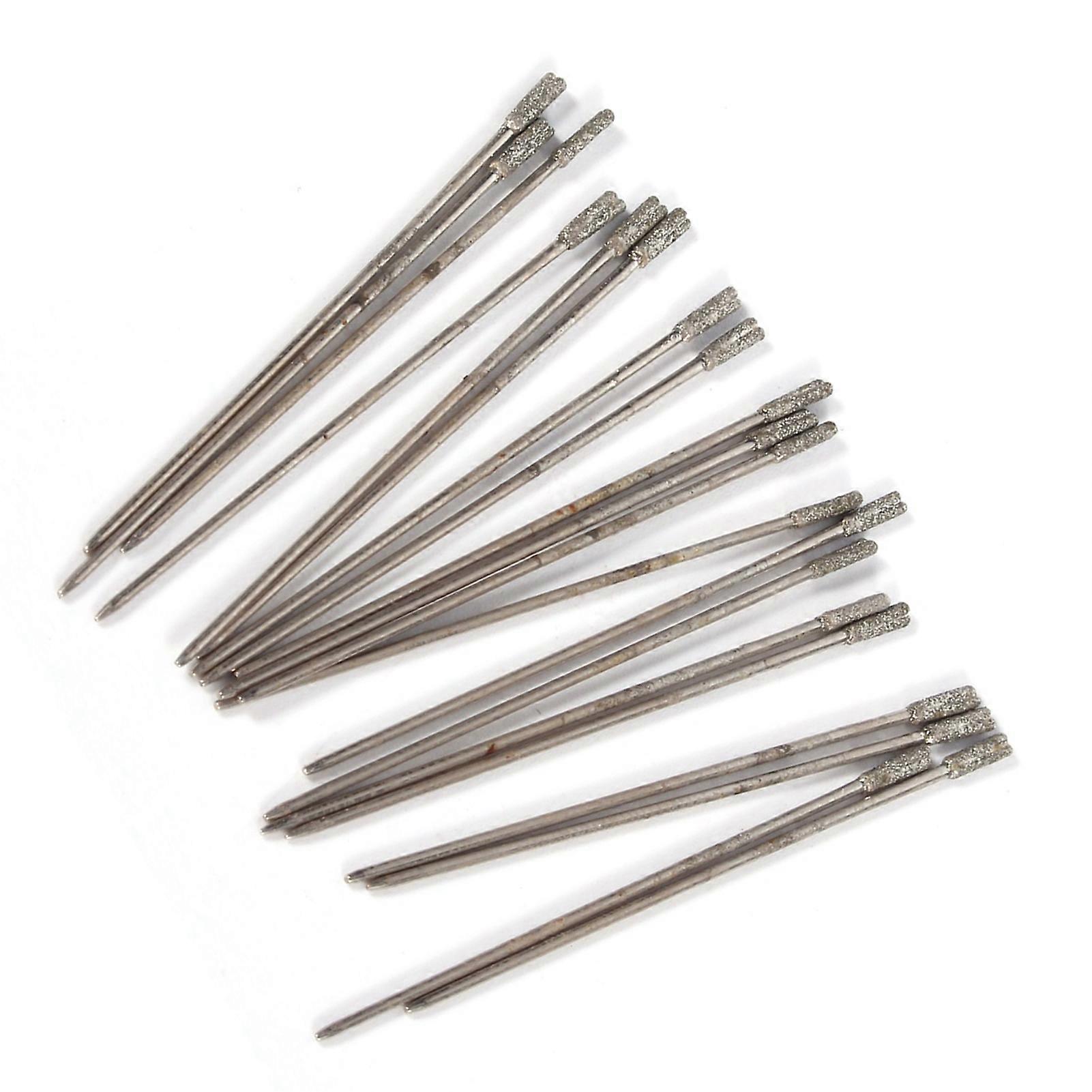 20PCS 1mm Lapidary Drill Bits, Premium Diamond Drill Bit Bur Set, Solid Bits Needle for Jewelry Agate