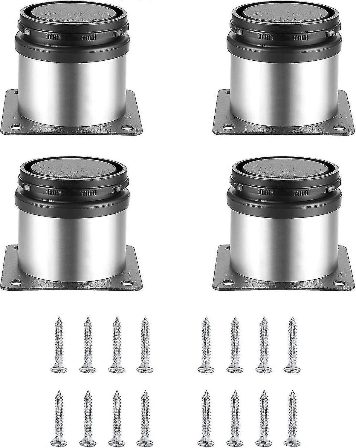 4 قطع أرجل أثاث قابلة للتعديل ، أرجل طاولة قابلة للتعديل ارتفاع معدني ، أرجل أثاث المطبخ ، أرجل أثاث خزائن أرفف طاولة ستانلس ستيل