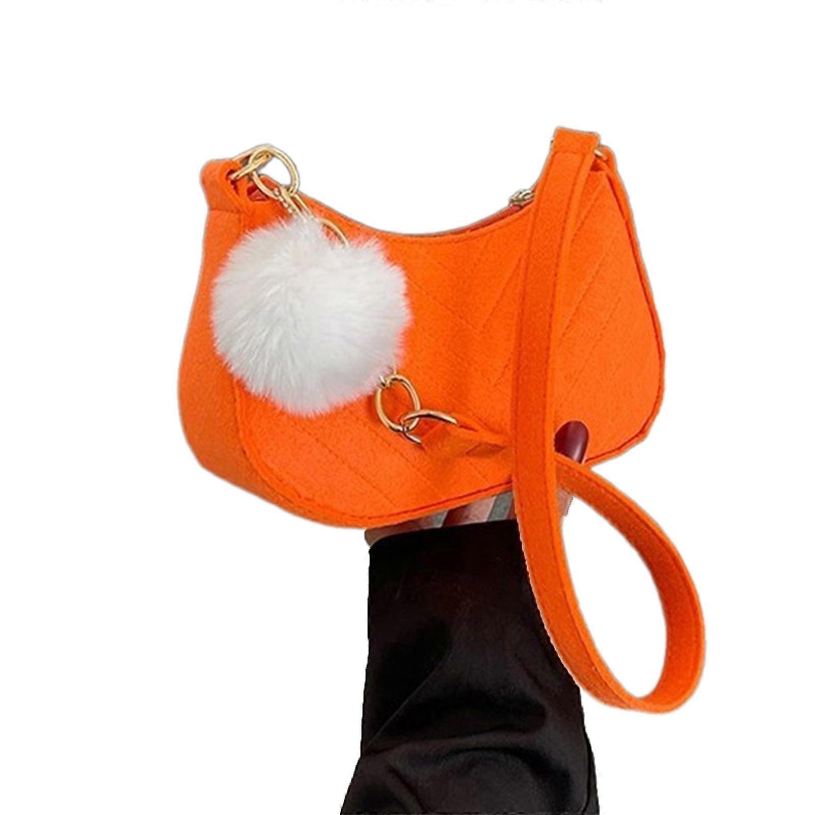 Chic and Functional Women's Handbag Felt Shoulder Bag Suitable for College Work and More  orange