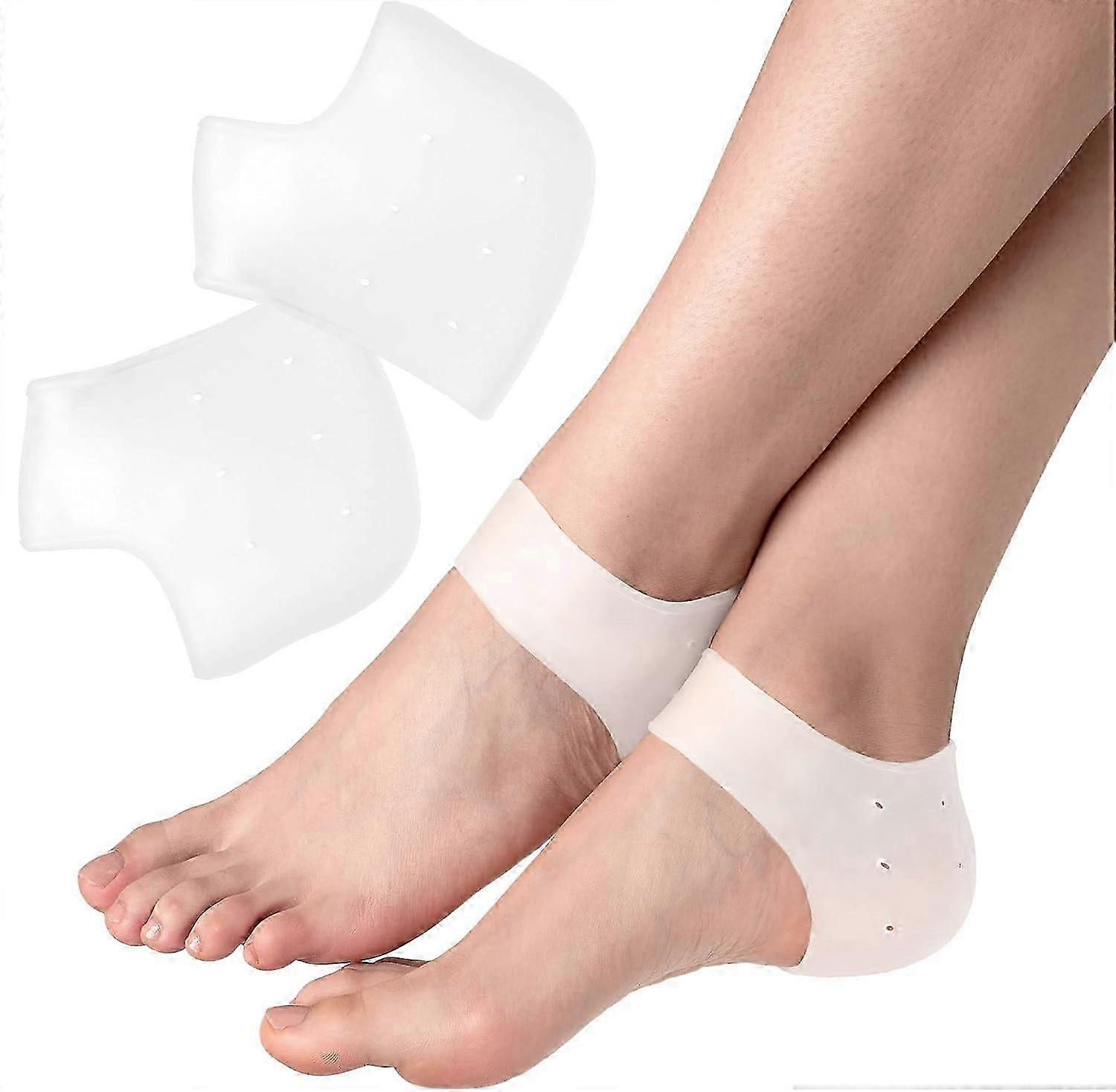 Heel pads 2 pairs heel socks gel heel gel pads