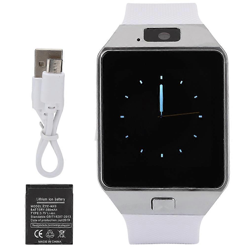 DZ09 Plug-in Memory Card Touch Screen GSM Camera Bluetooth Smart Phone Watch (White)