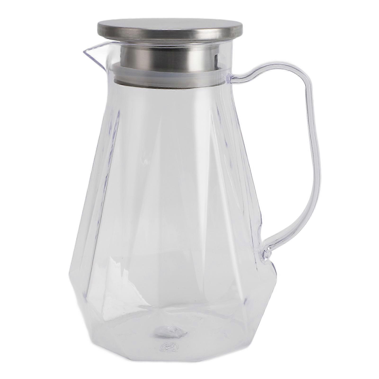 Water Pitcher with Lid and Handle 1500ml Acrylic Heat Resistant Clear Water Kettle Jug for Lemonade Milk Ice Tea Cold Or Hot Beverages Style 2