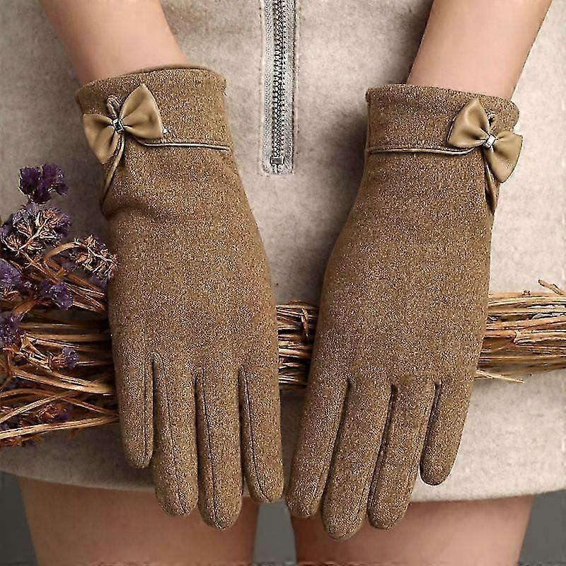 "Winter Women'S Warm Bow Gloves"
