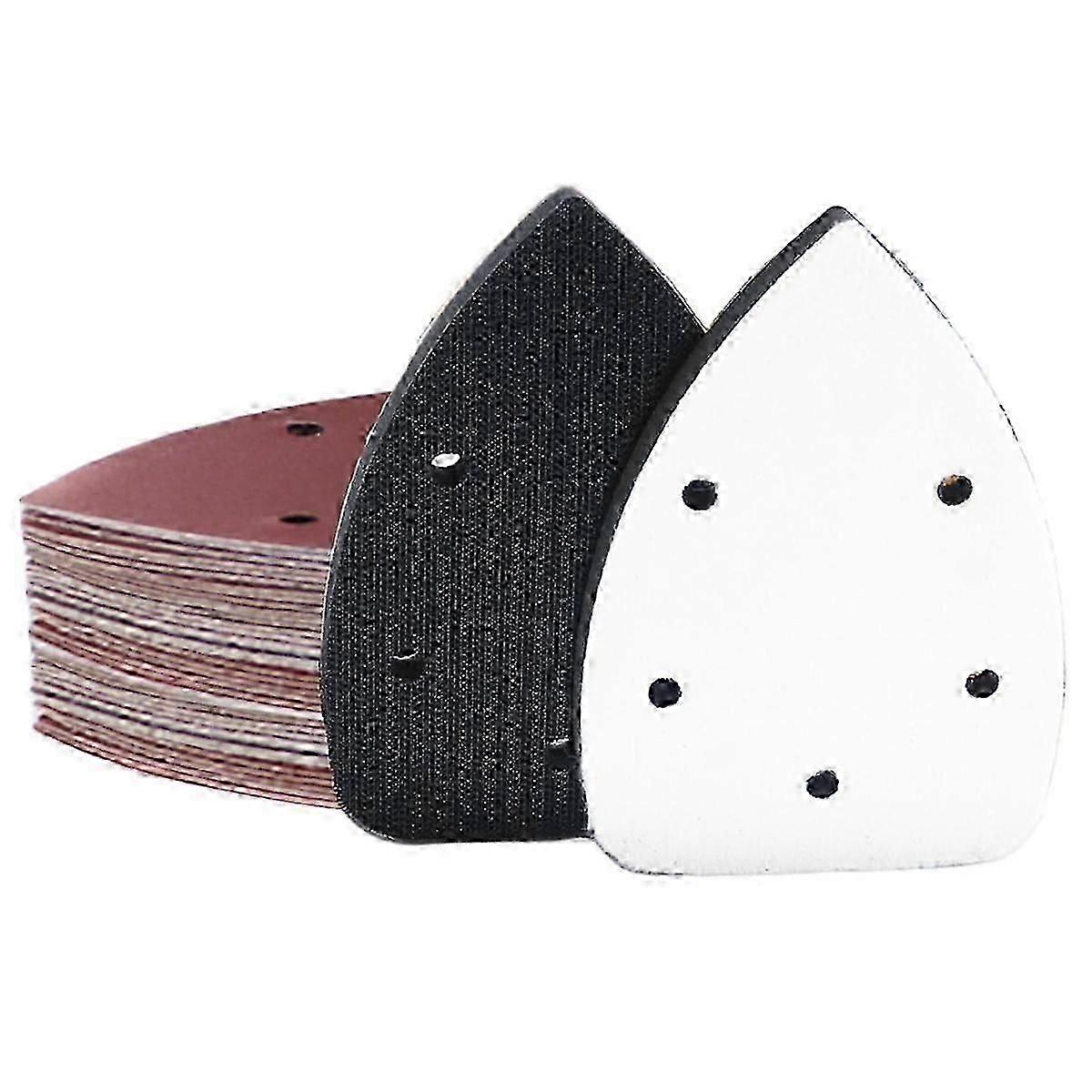 33Pcs Sand Paper Mouse Sander Sandpaper with 2Pcs Detail Sander Paper Interface Pad Hook and Loop Triangle Sanding Pads