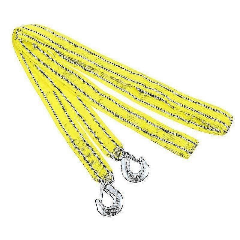 400X4cm Yellow Tool Safety Tethers Tow Rope Trailer Rope Sturdy Pulling Rope With Double Layer Eagle