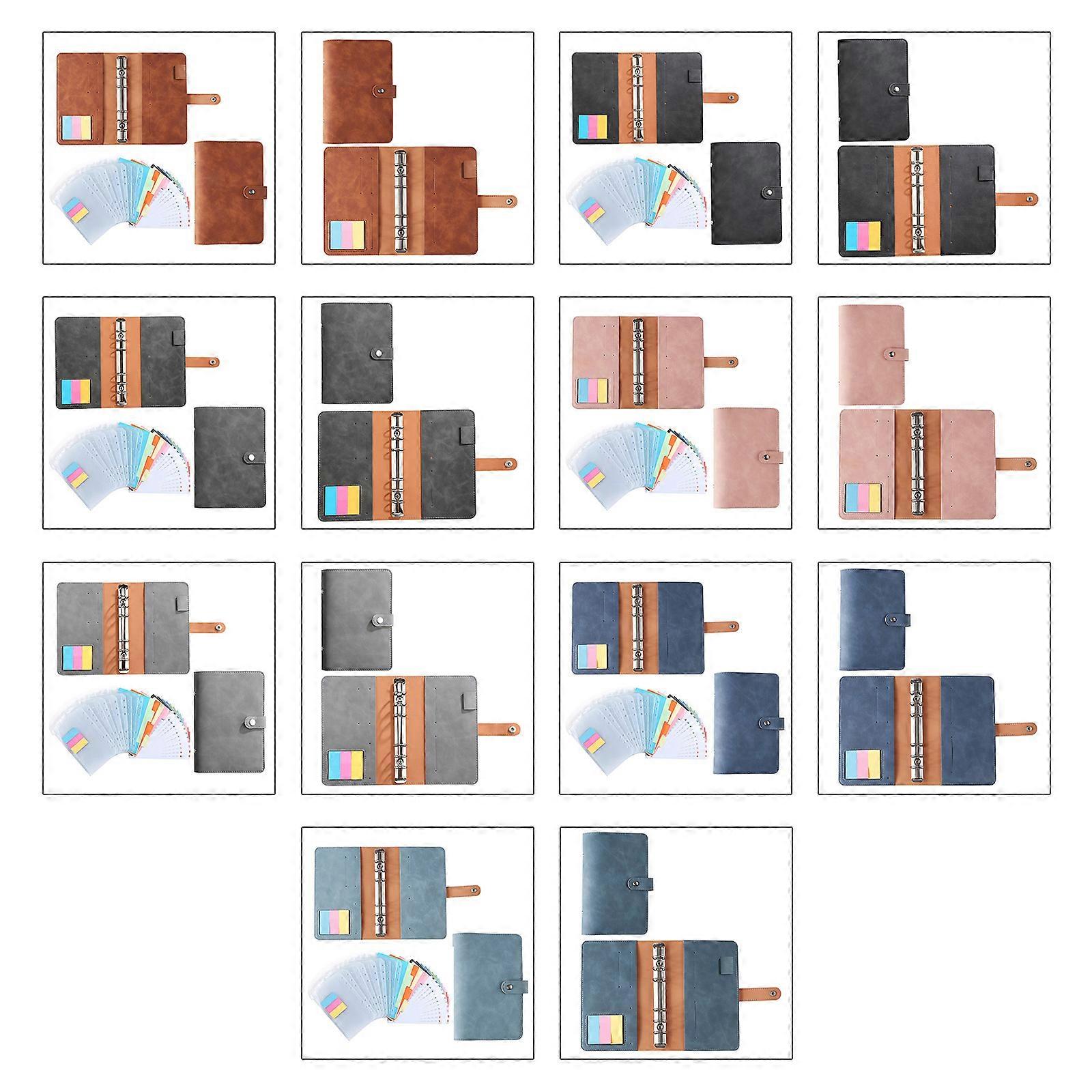 A6 الموثق مخطط الميزانية منظم الموثق غطاء 12X الموثق جيوب 12X ورقة ميزانية النفقات 3X ملصق 5X فاصل الصفحة الرجعية الخضراء