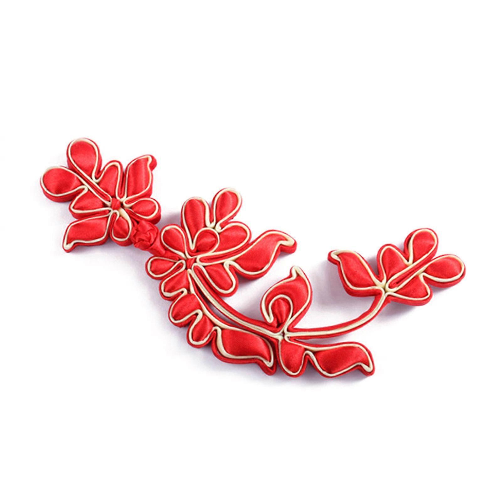 Cheongsam Buttons Chinese Closure Buttons Chinese Frog Buttons Handmade Sewing Fasteners Handmade Hanfus Buttons  Red light yellow lar