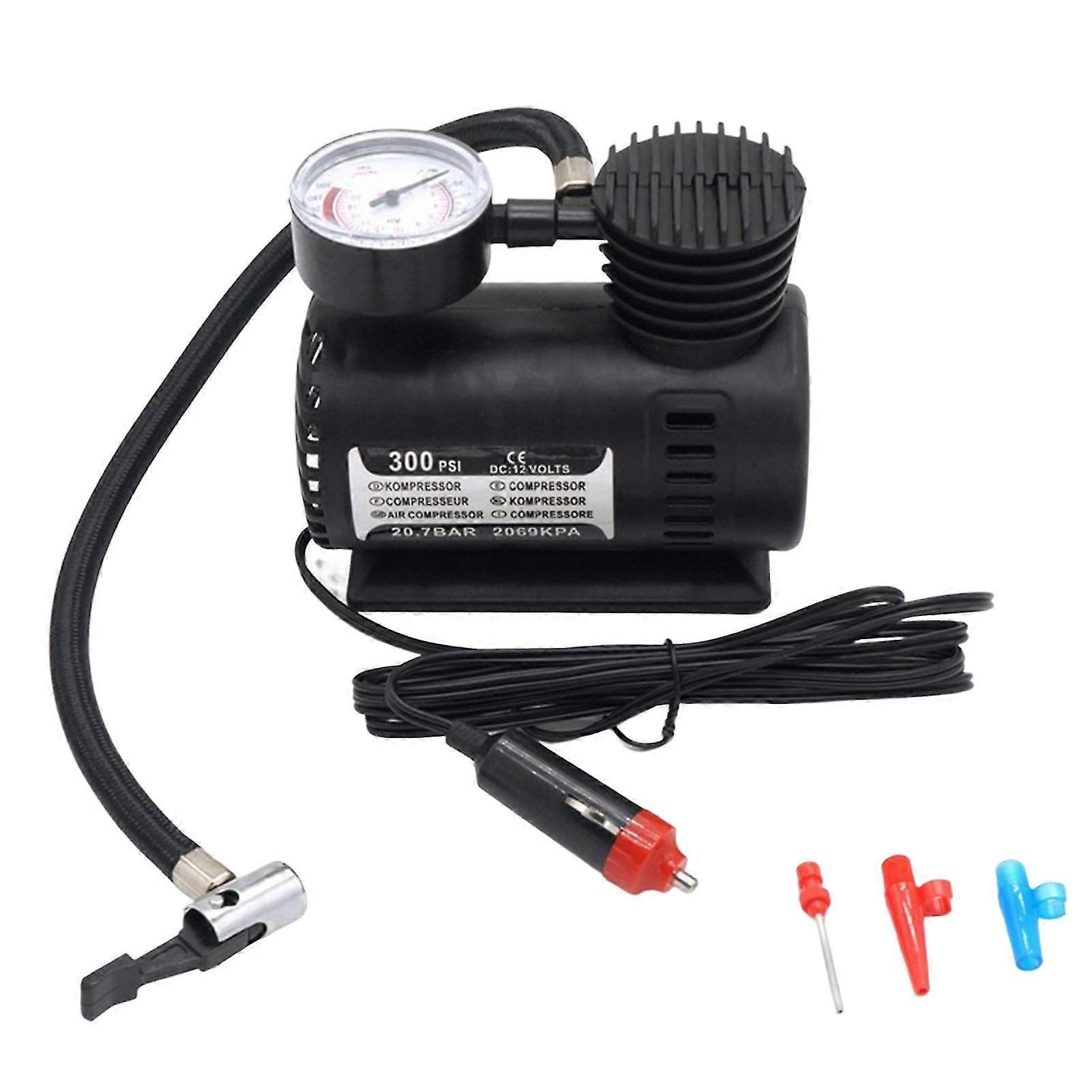 Electric Compressor Low Noise Fast Inflating Compact Portable 300 PSI Electric Tire Inflator Pump for Car