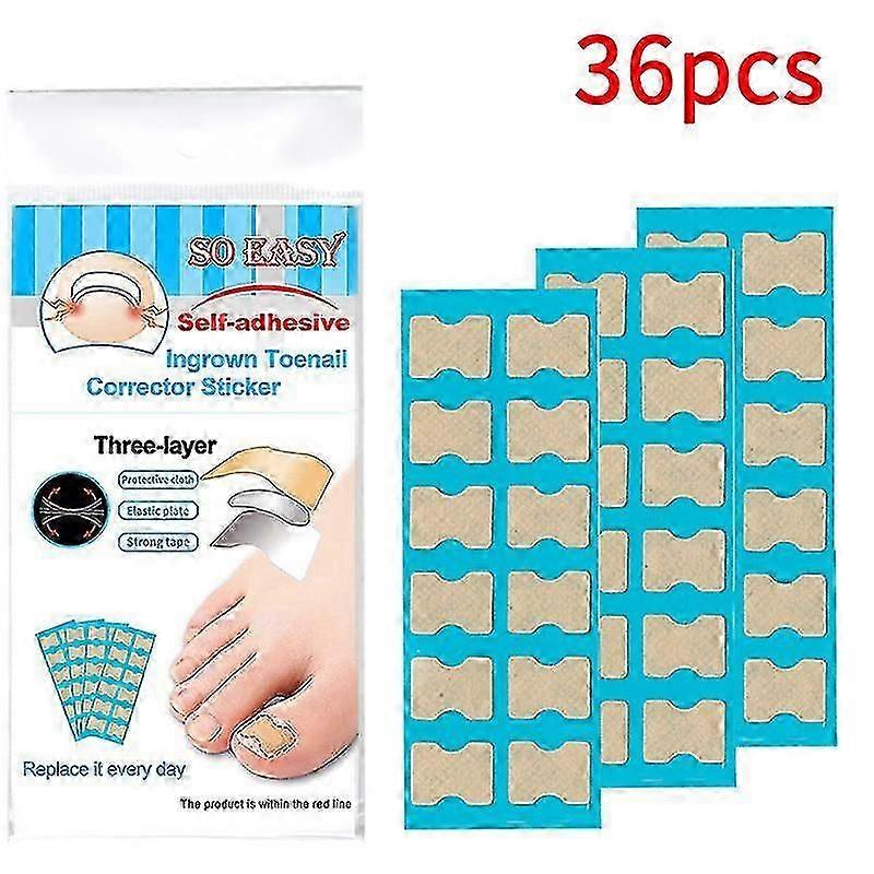 36Pcs Nail Correction Stickers Toenail Patch Ingrown Paronychia Pedicure Tool Toe Inlay Corrector Elastic Nail Patch