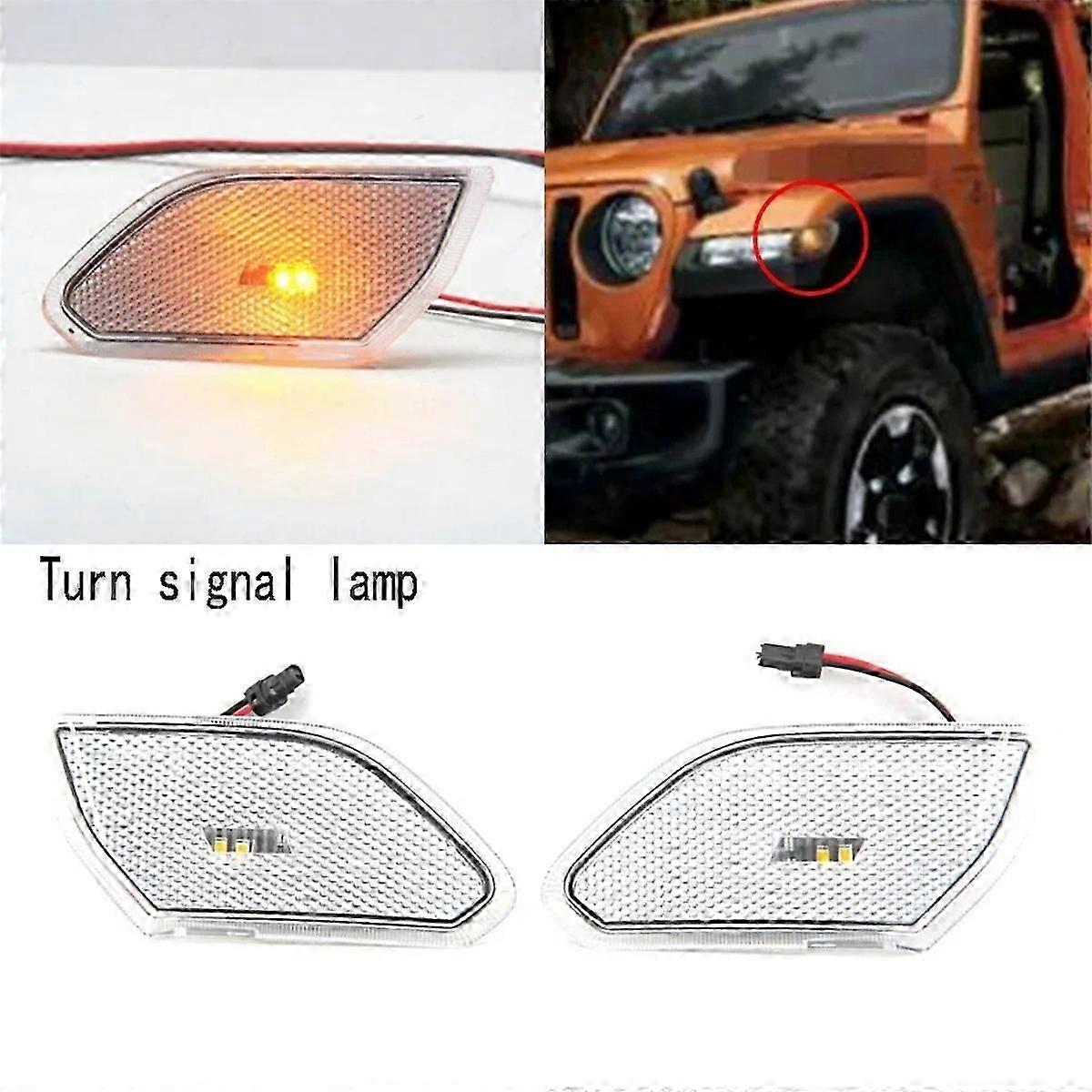 Feu de position latéral avant à led transparent pour Jeep wrangler JL 2018+