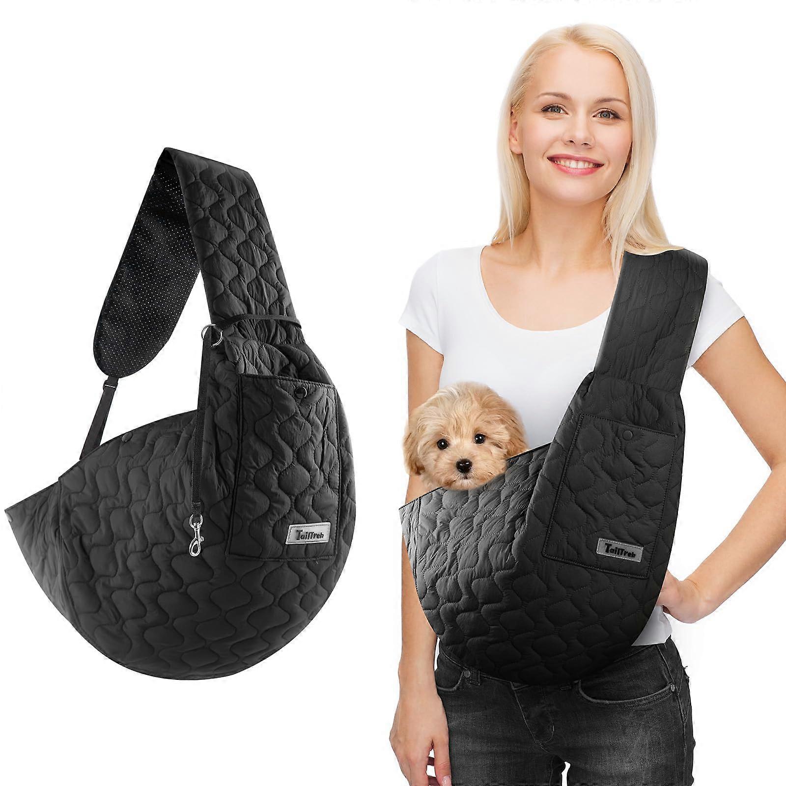 Dog and Cat Sling Carrier Bag, Adjustable Soft Pet Carrier with Cushion, Comfortable Hands-Free Design, Lightweight Material