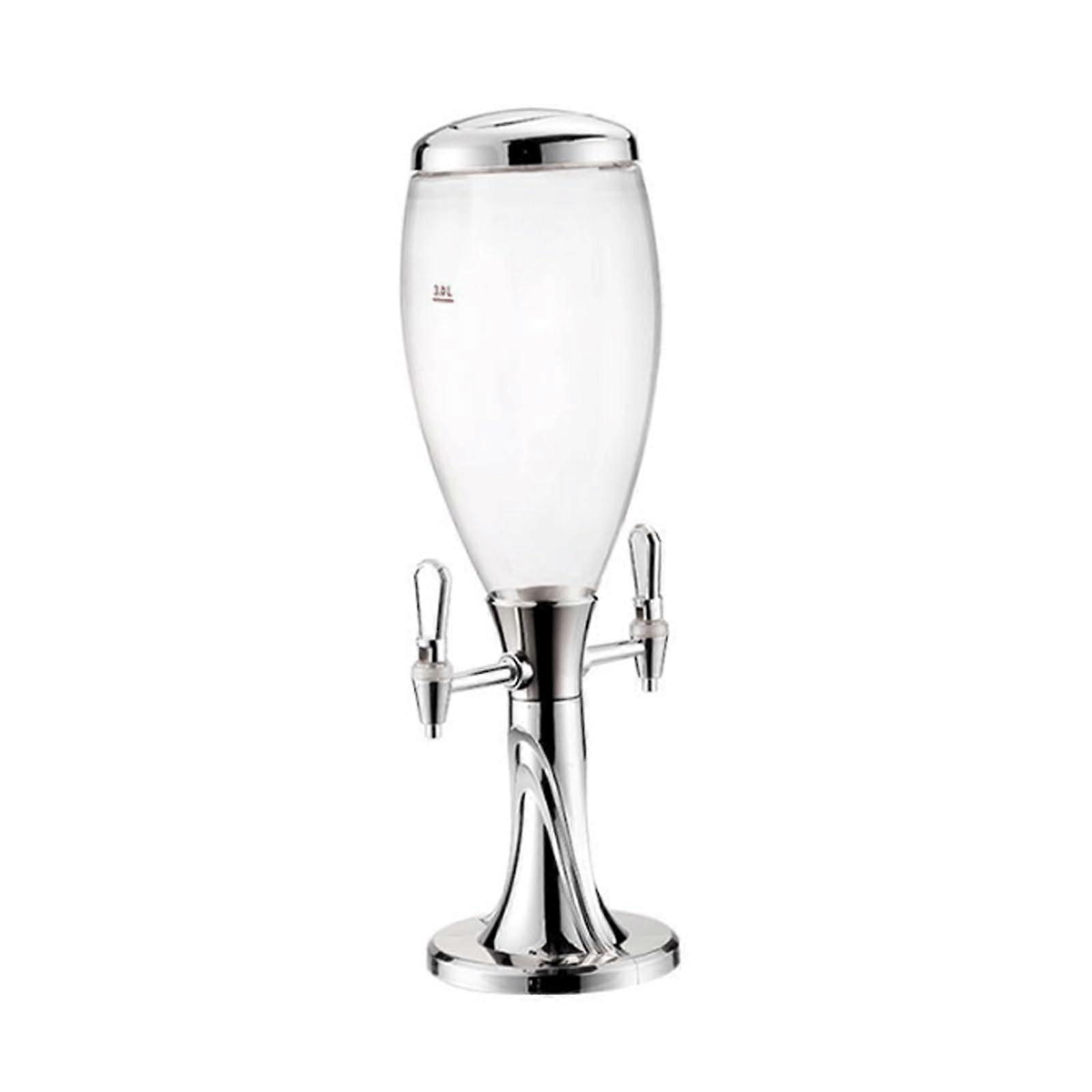 Tower Dispenser, Double Head Large Drink Dispenser with Icicles and LED Lights for Parties and Events
