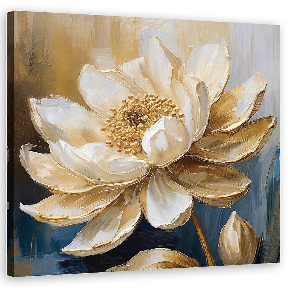 Lienzo, Flores de peonía Oro - 40x40