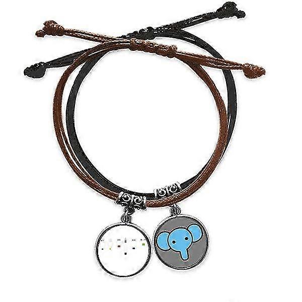 Socket Plug Charging Cable Pattern Bracelet Rope Hand Chain Leather Elephant Wristband