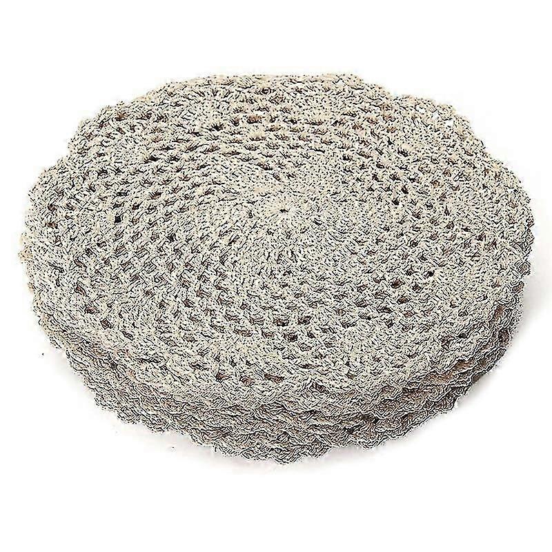 12pcs خمر القطن حصيرة جولة اليد الكروشيه الدانتيل Doilies زهرة الوقايات الكثير المنزلية الجدول ديكو