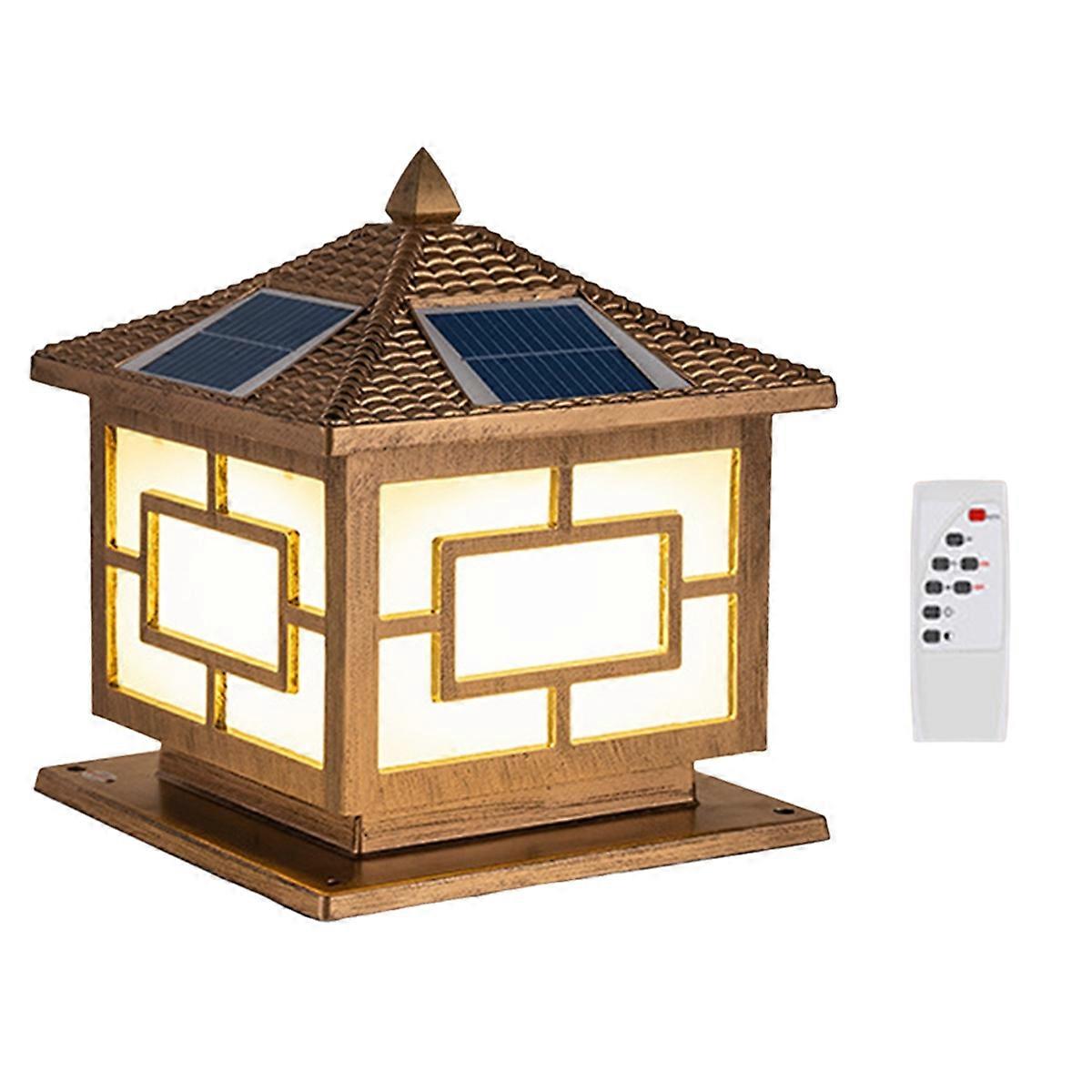 Outdoors LED Solar Lights Waterproof Solar Column Light with Remote Control LED Light for Garden Pat