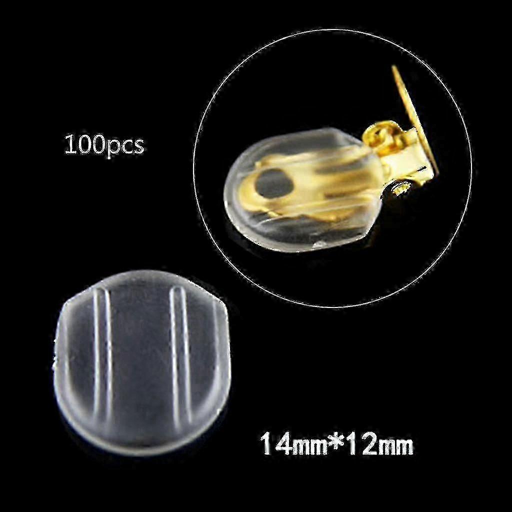 100 Pcs Clear Earring Pads Silicone Comfort Earring Cushion For Clips On Earring
