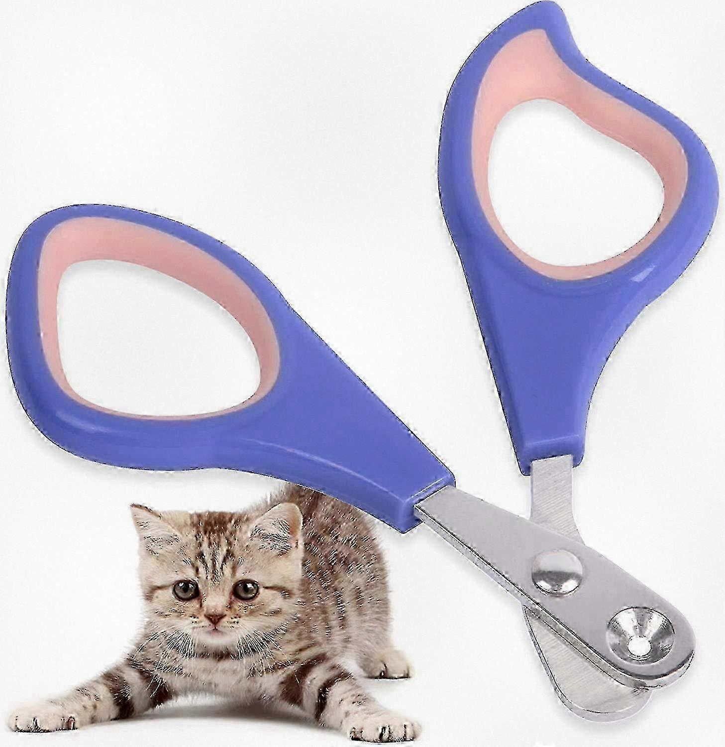 Pet Nail Clippers for Small Animals with 2mm Hole, Safe Grooming Scissors for Cats, Non-Slip Handle