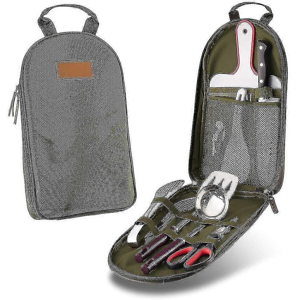 8 قطع التخييم تجهيزات المطابخ المطبخ أواني المنظم مجموعة السفر