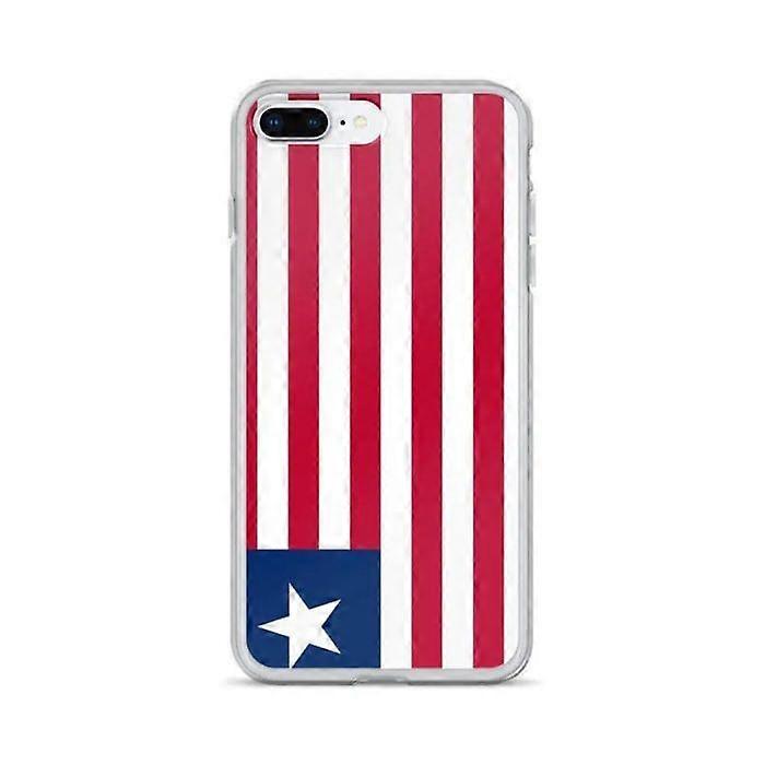 iPhone Case - Liberia Flag - iPhone 7 Plus - Flexible - Multicolored - Transparent Silicone
