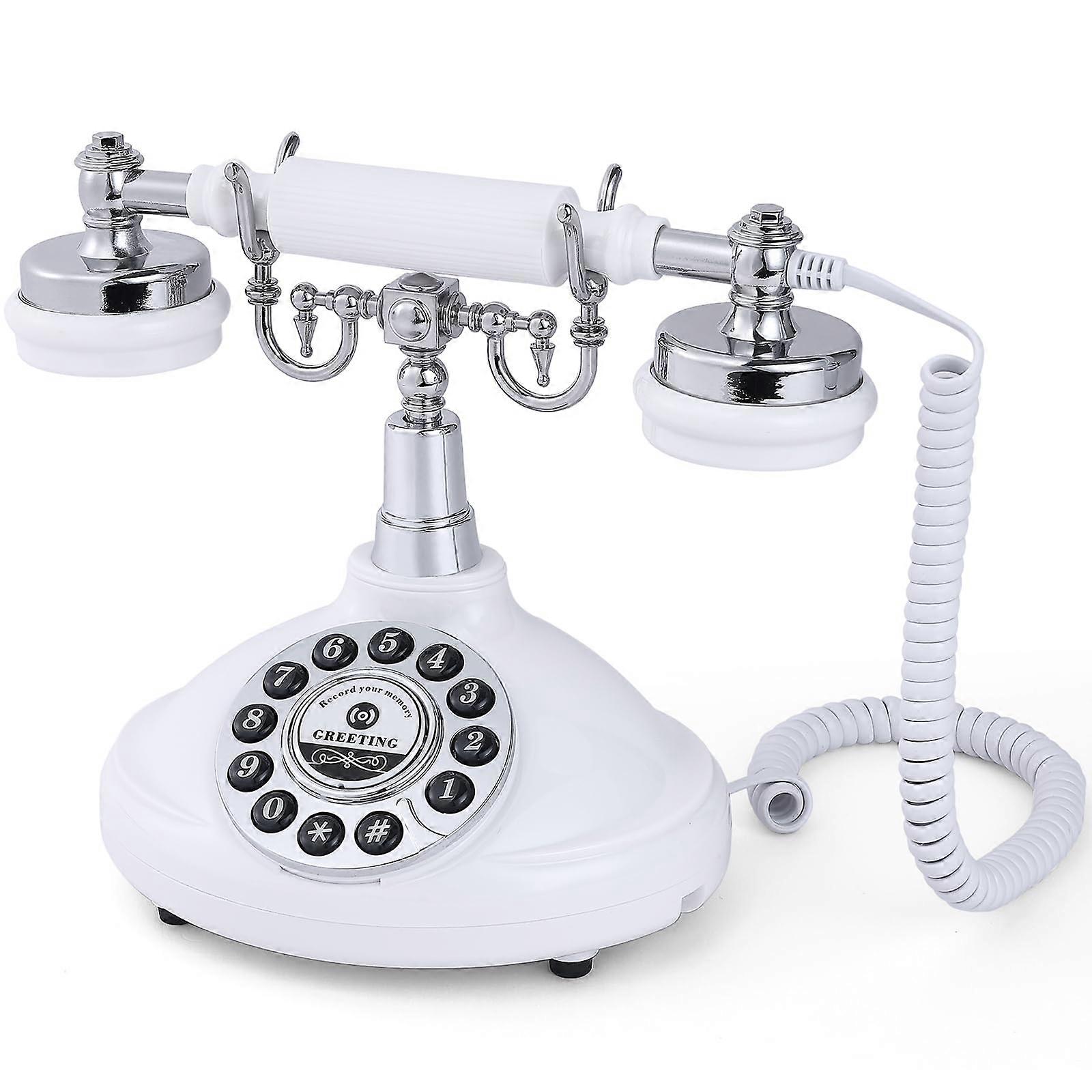 Audio Guest Book Wedding Phone Audio Messages Classic Retro Style (White)