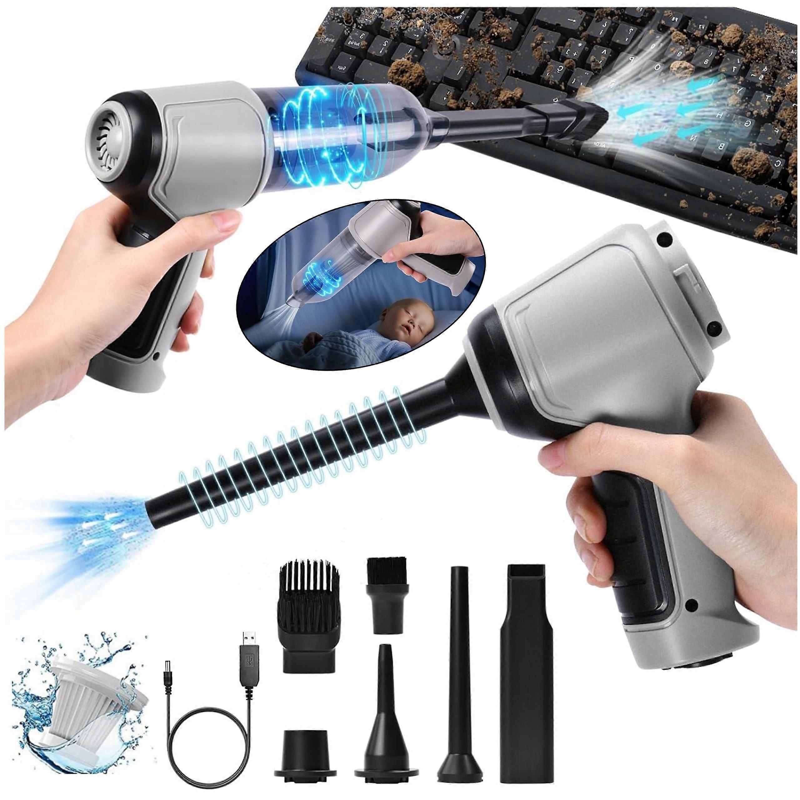 Handheld Vacuum Cleaner Mini Bezprzewodowy Odkurzacz Ręczny Usb 3w1 For Car, Home, Office Silver/grey