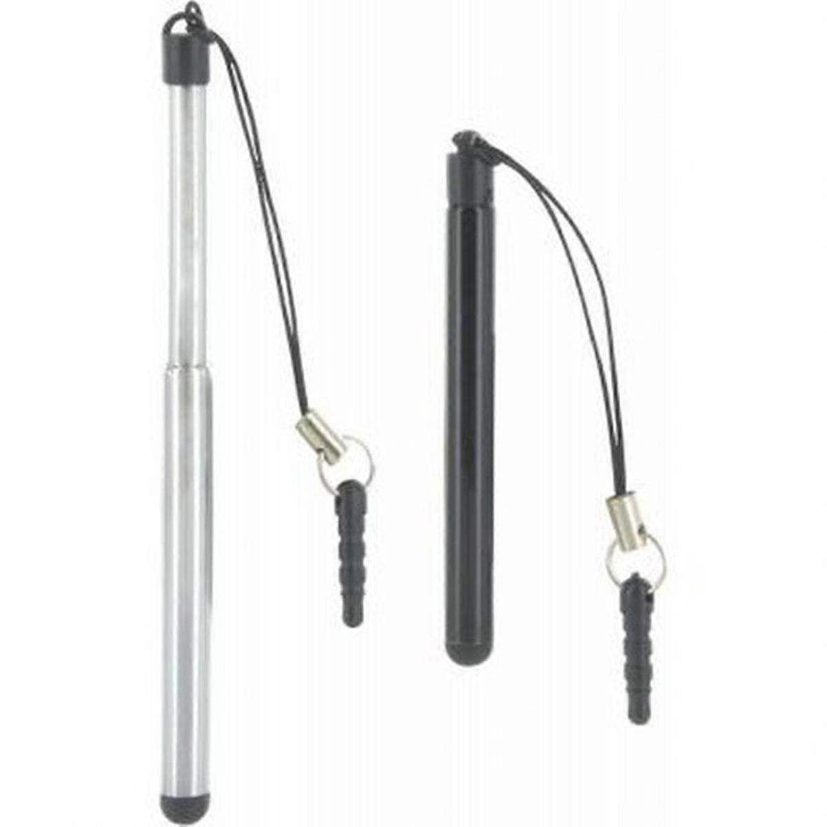 Pack of 2 Universal Retractable and Extendable Stylus up to 9.5cm, Black