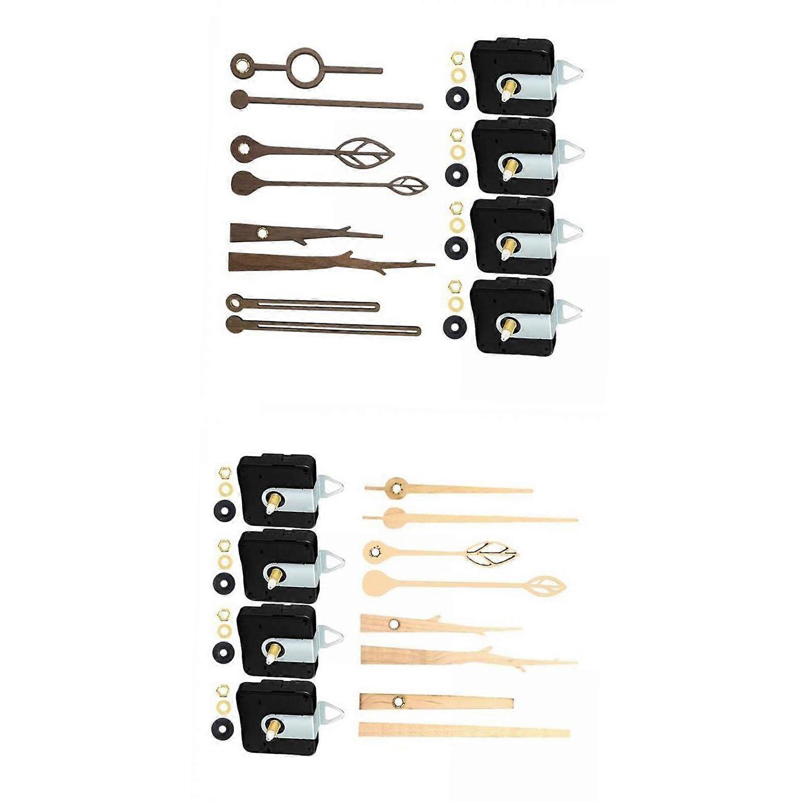 2 Wall Clock Movements Mechanism Silent Maple and Walnut Leaves