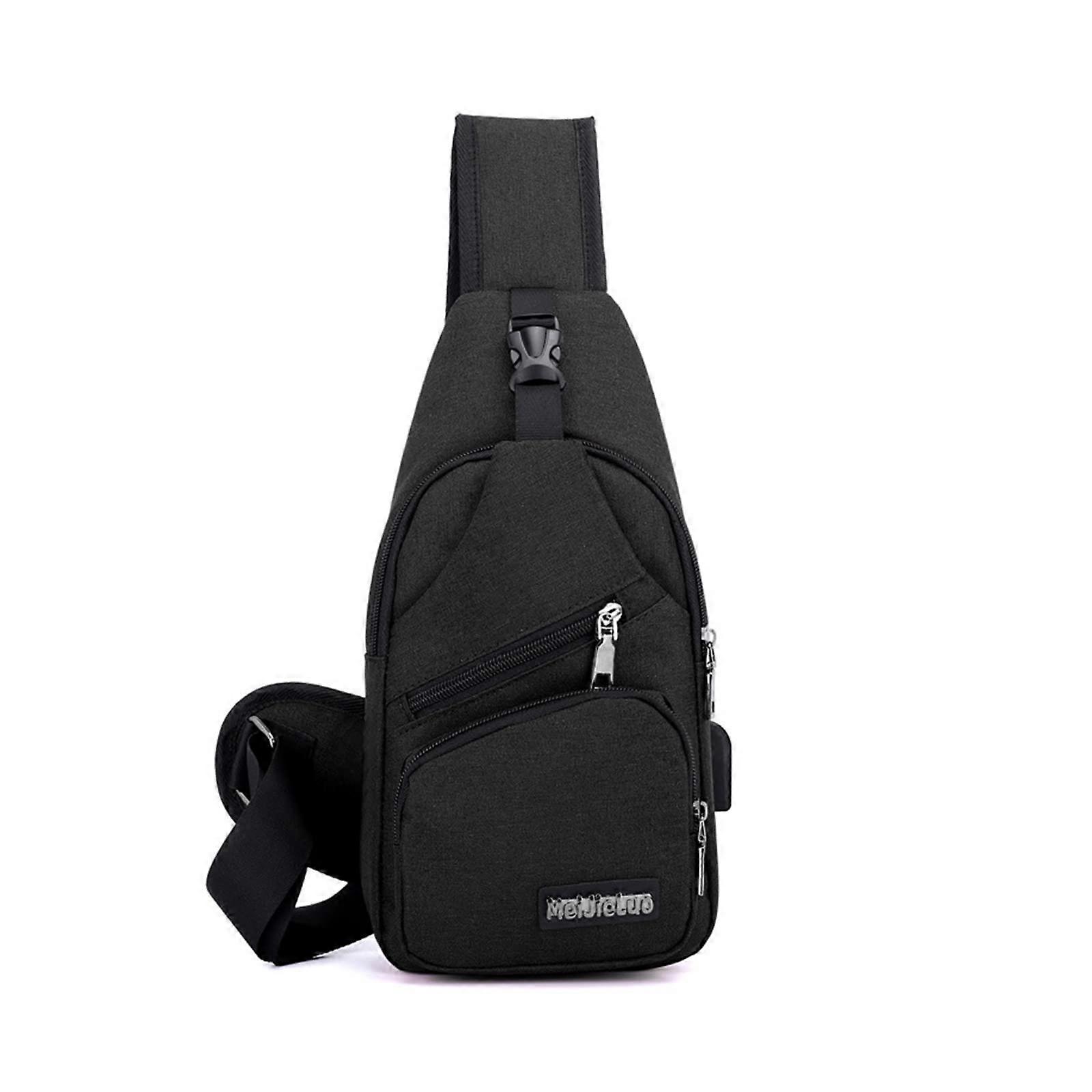Men Sling Bag Small Crossbody USB Chest Bag Daypack