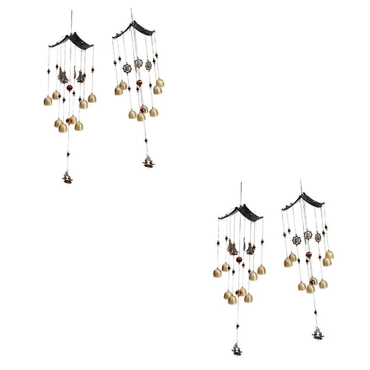 Pack of 2 Wind Chimes for Home Wind Chimes Outdoor Wind Bells Chinese Decor Shell Wind Chimes Wind Chimes Metal Hanging Wind Bell for Teaching