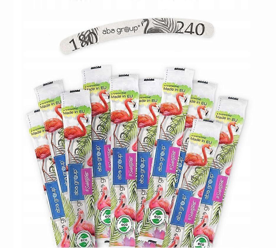 Aba Group SAFE PACK Λίμες Νυχιών BANANA 180/240 SLIM - FLAMINGO, 10 τεμάχια