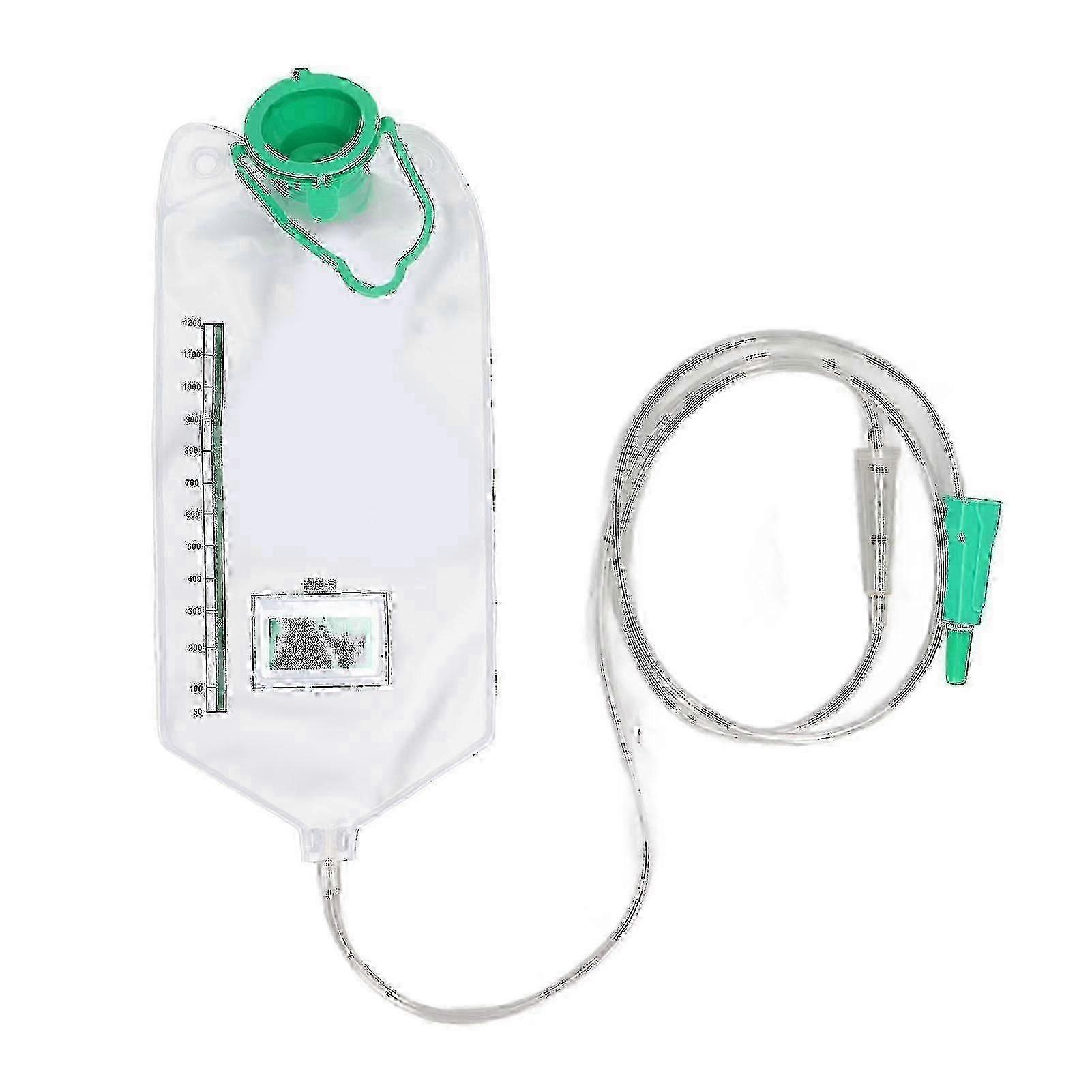 Reusable Enema Bag Kit - 1200ml Capacity For Home Colon Cleaning With 10 Tube Head