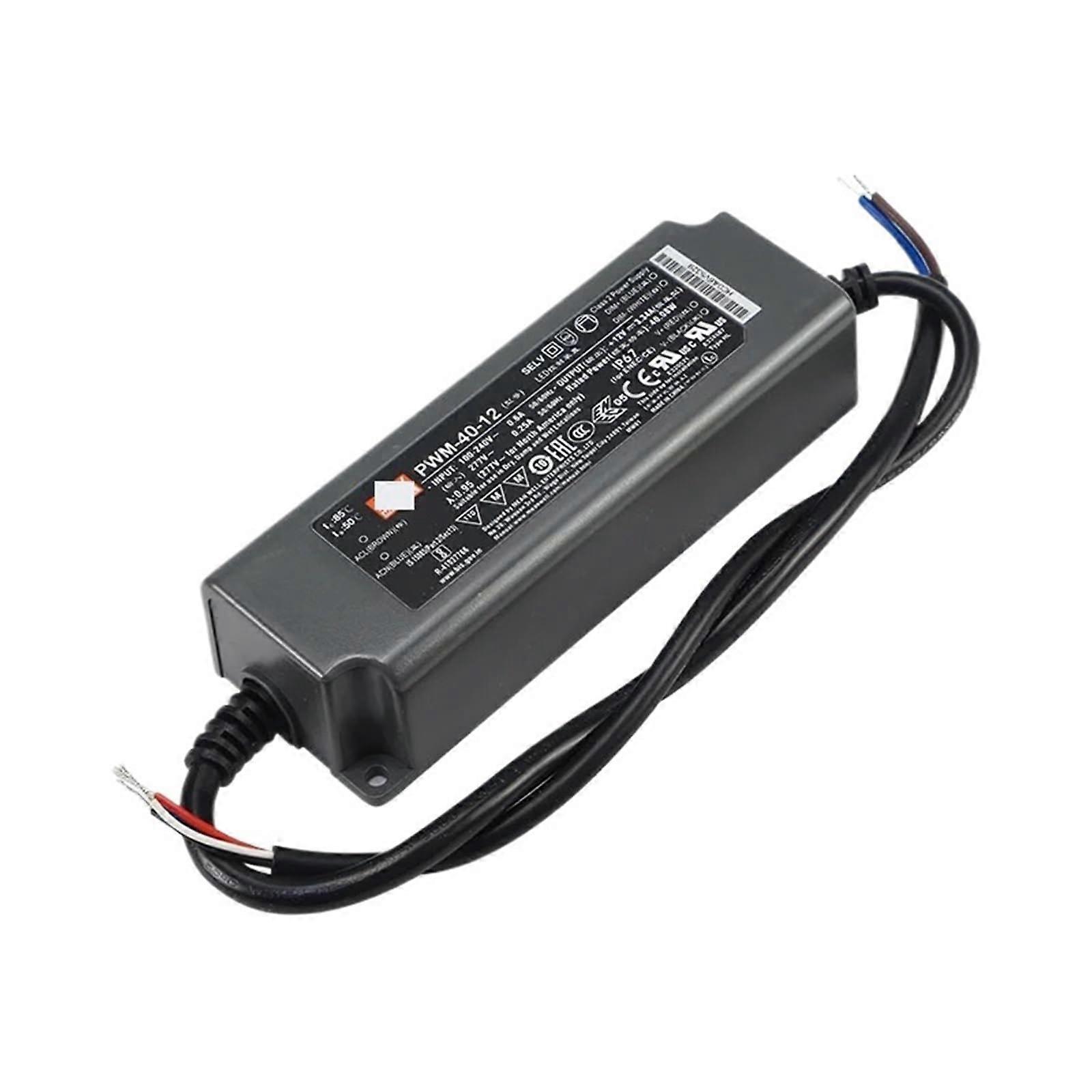 PWM4012 IP67 LED Lighting Transformer 40W AC to 12V 24V 48V DC Outdoor LED Driver Switching Power Supply(24V) PWM40 24v