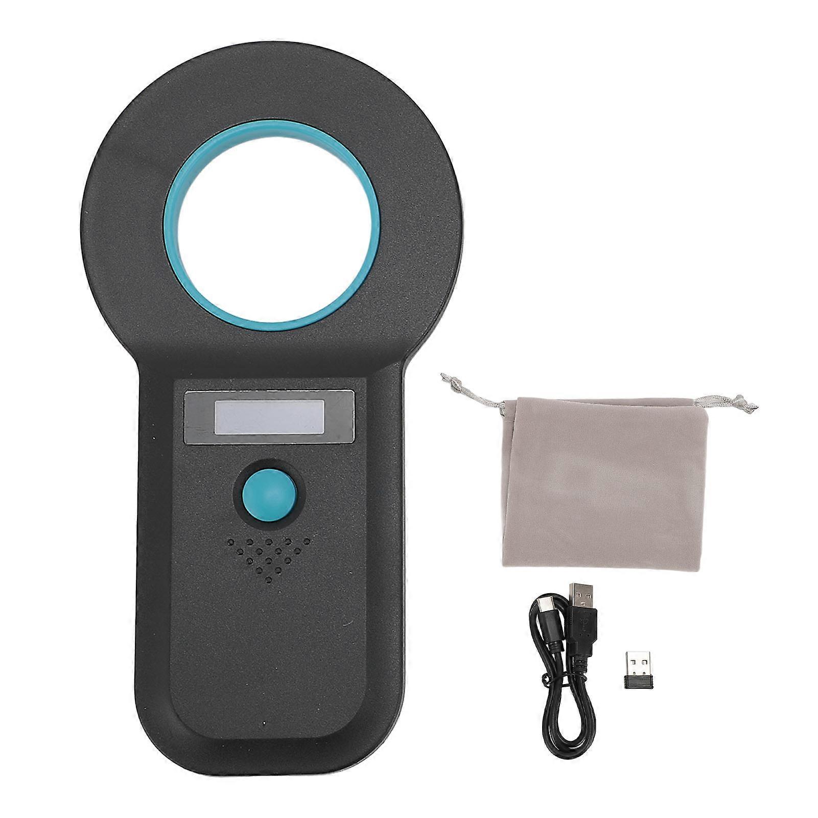 Pet Chip Scanner Animal Tag Reader USB Interface 15 Digits Microchip Recognizer for Cats Dogs 128 Data Storage Black