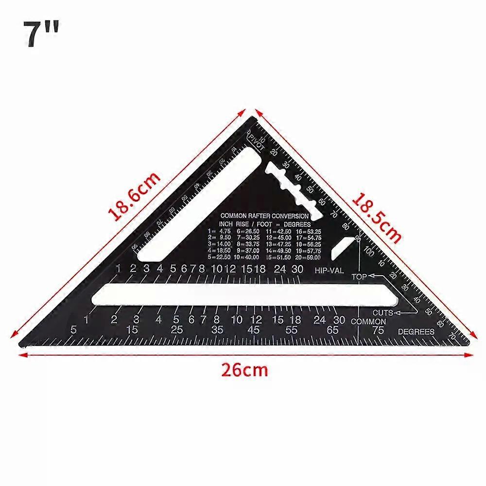 7 /12 Aluminum Alloy Triangle Ruler Gauges Speed Protractor Miter Carpenter Line Scriber Saw Guide Percision Measurement Tool