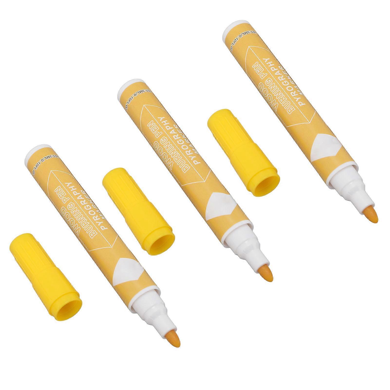 3Pcs Wood Burning Pen Kit Pyrography Marker Set Scorch Tools 3ml for Beginners Projects 
