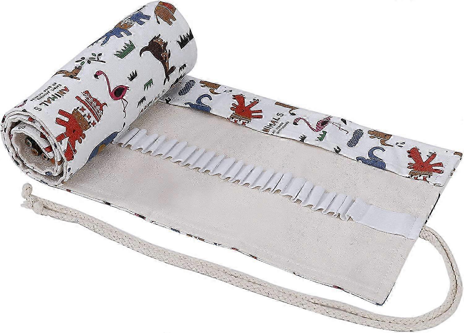 Canvas Pencil Roll-Up Holder for 72 Colored Pencils, Travel-Friendly Drawing Storage Solution (Iron Tower Style)