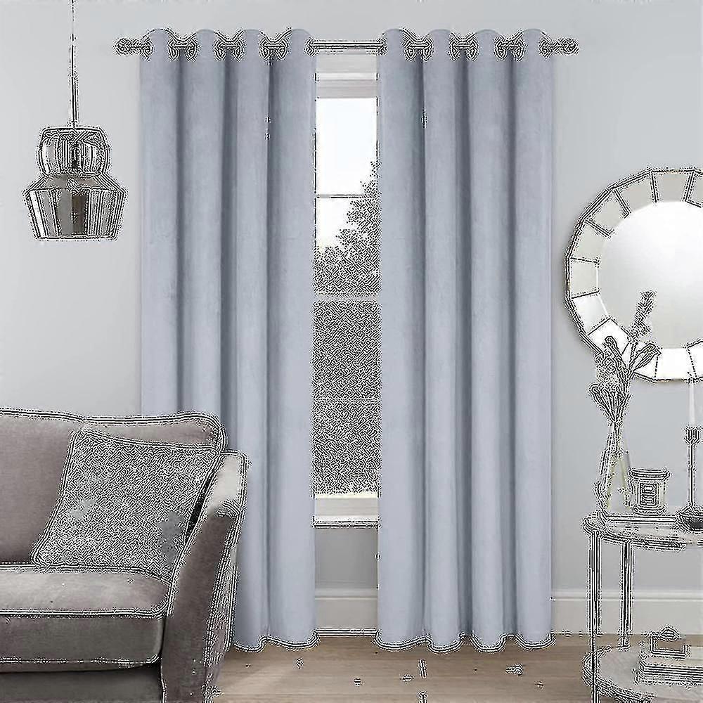 Luxury Thermal Insulated Drapes Thick Solid Living  Efficient Blackout Curtainp