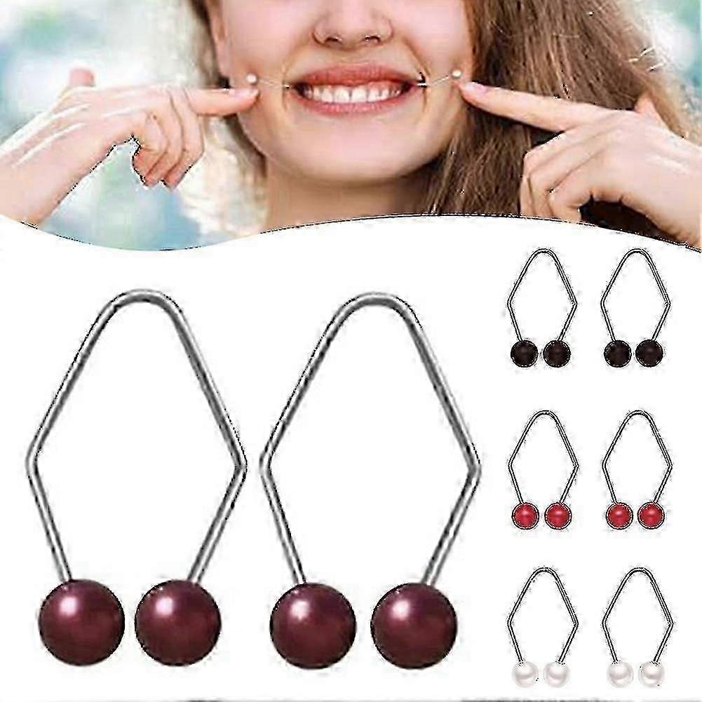 Face Dimple Maker Tool - Easy Smile Corrector for Women & Men, JZ-2 Pairs (Red)