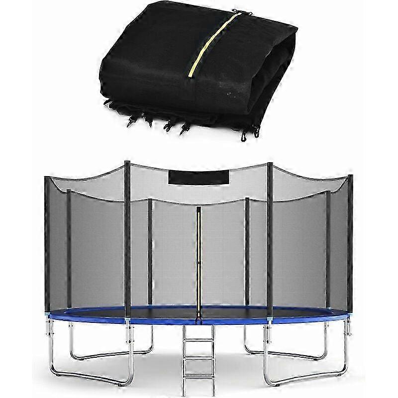 2025 Black Outer Edge Model Double Zipper 244 CM Trampoline Safety Net 6 Pole Trampoline Net UV Resistant