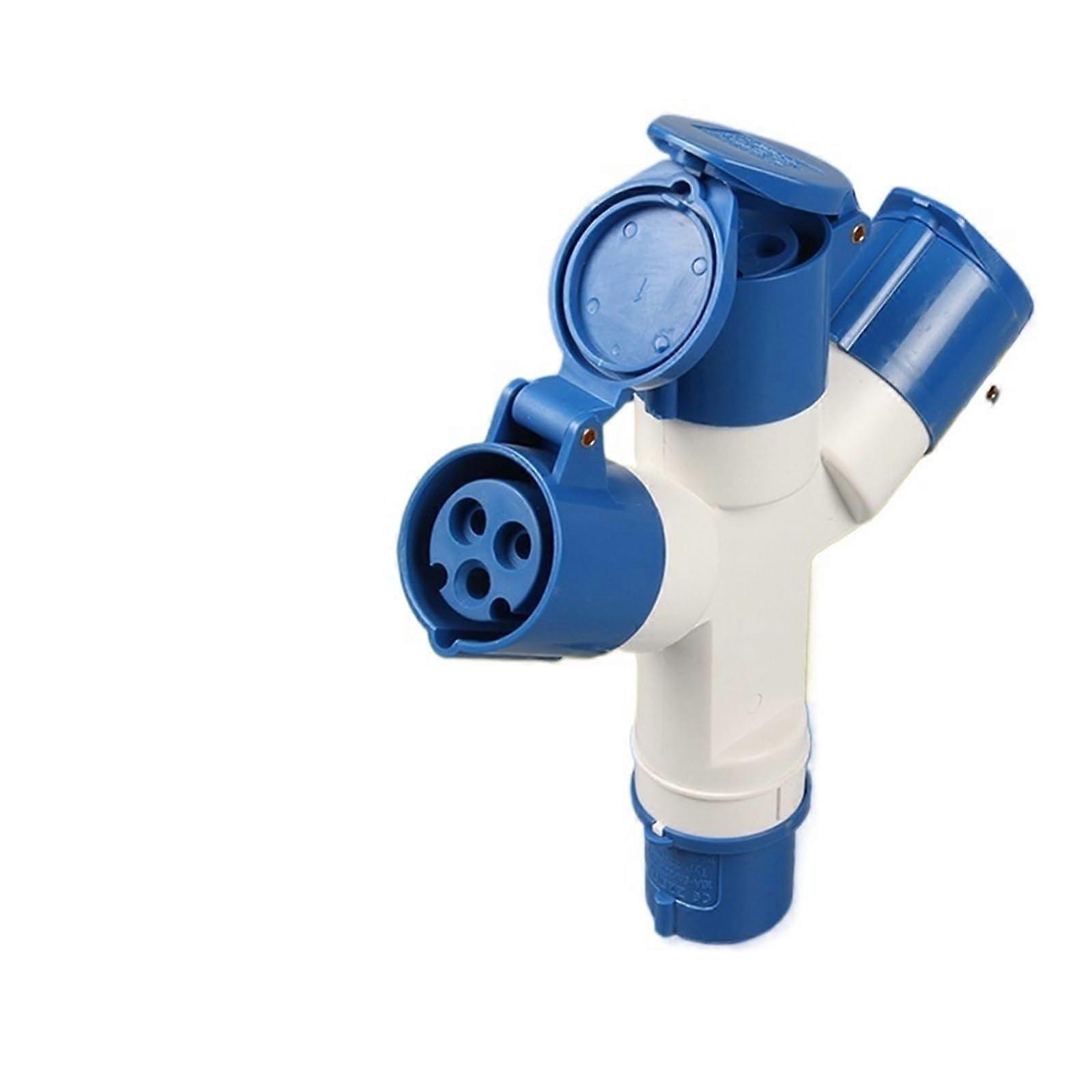 32A1023 Waterproof Industrial Socket, 1-to-3 Multifunction Outlet, Triple 3-Wire Configuration, Durable Electrical Connector