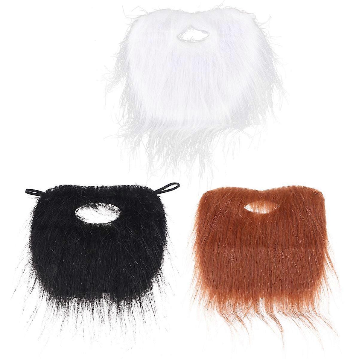 Cosplay Dress Up Prop Halloween Beard Simulation Costume Accessory 3Pcs