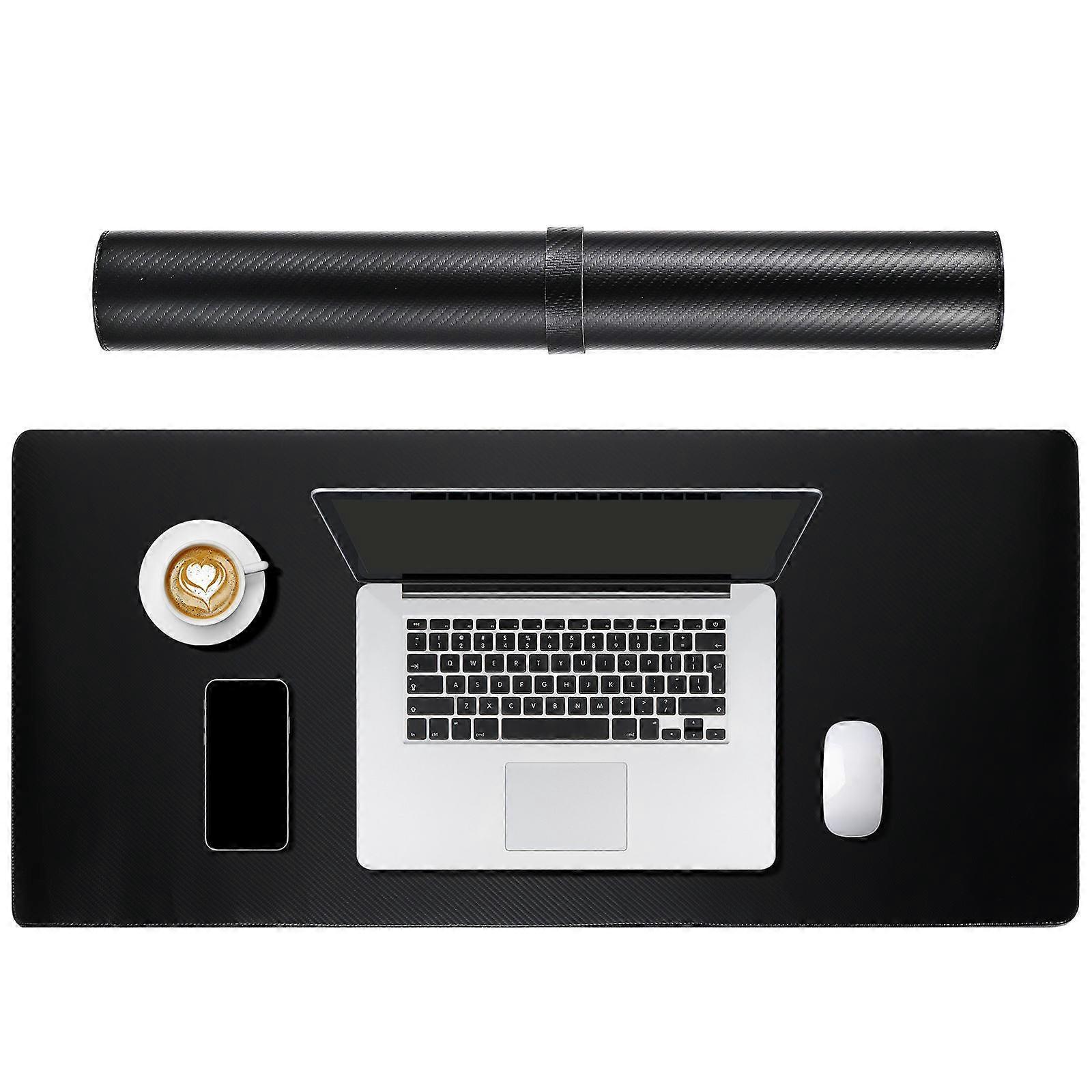 Extra Large Carbon Fiber Desk Pad Non Slip Mouse Mat & Keyboard Protector for Office and Gaming Use Minimalist Design Home Professional Accessory