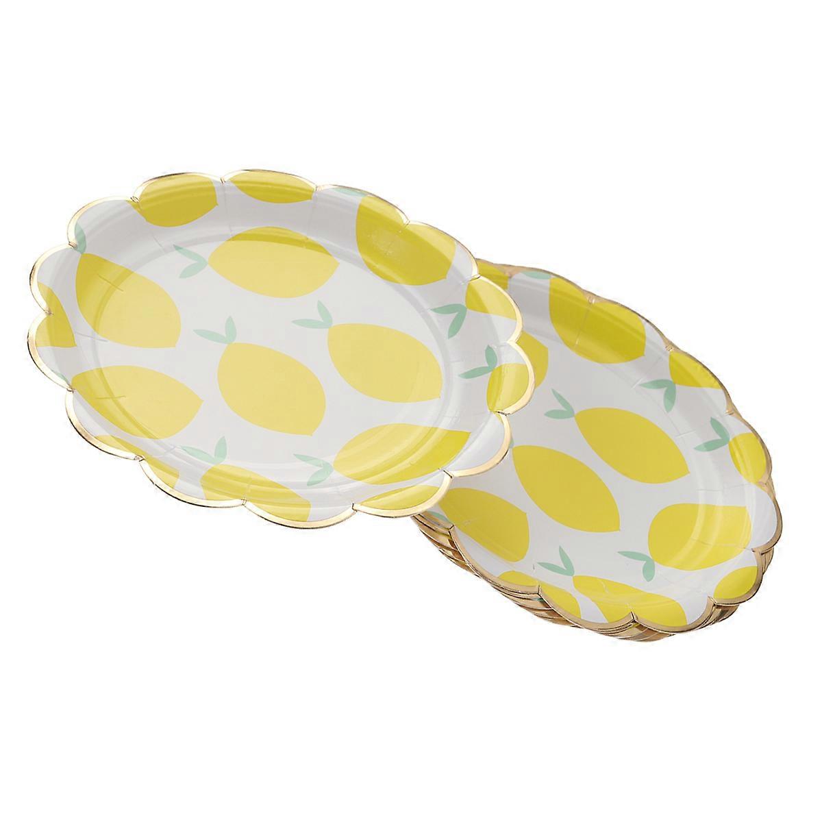 Assiettes d’anniversaire en papier à bords dorés pour la fête de mariage 9 pouces 10Pcs Vaisselle