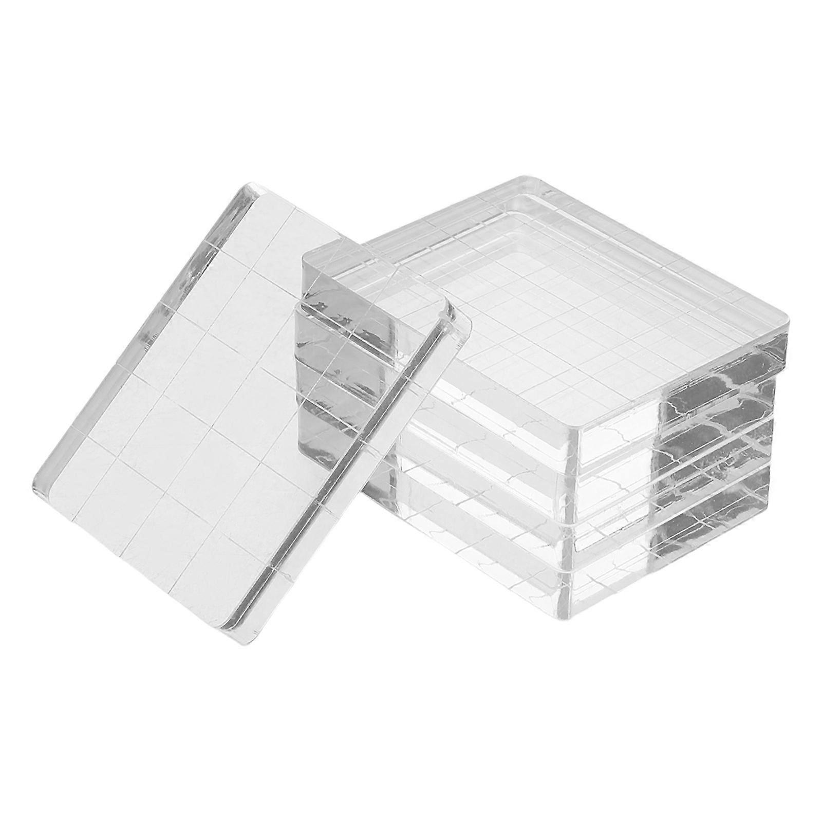 5pcs Transparent Stamp Blocks for Scrapbooking, Card Making & DIY Crafts – Durable, Lightweight with Clear Stamping Surface for Creative Handmade