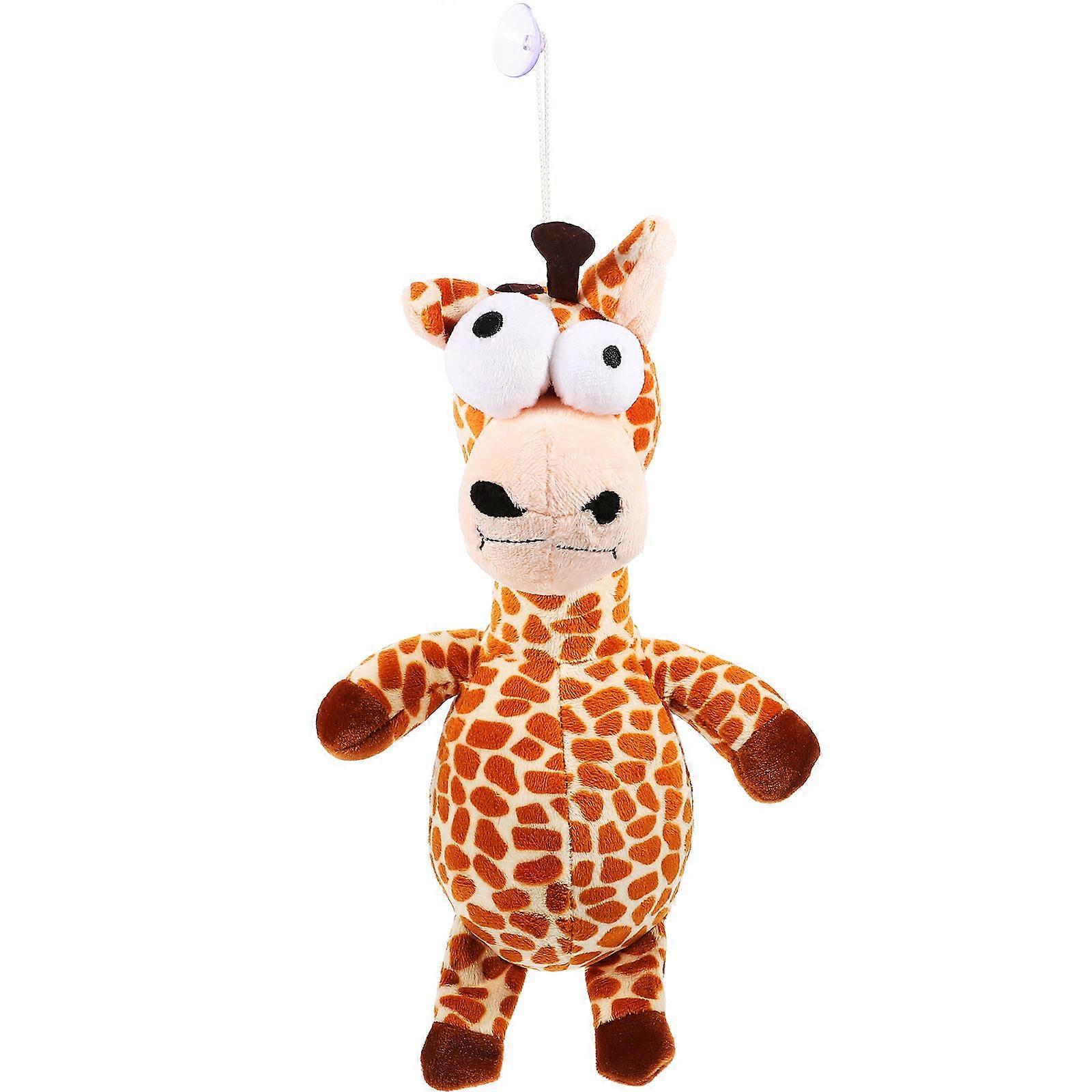 Squeaky Dog Chew Toys Plush Leopard Giraffe Shaped Pet Dog Toys Cartoon Design Multi 32x17x6cm Protect Gums 1Set