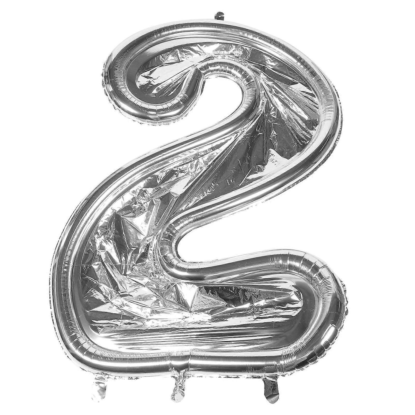 Birthday Party Balloon Number Frame 160x100cm Silver 3D Design 1Pack